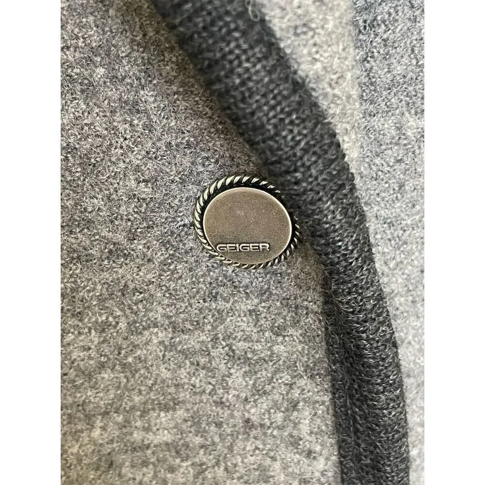 Geiger Women's Vintage Wool Jacket Gray Size 36 Mid-Length Button-Up - Picture 6 of 6